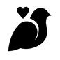 はと はと はと,鳩,ハト,横向き,一羽,とまる,ハート,ハート型,象徴,シンボルのシルエット素材