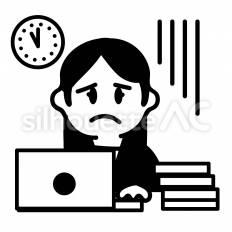 残業　女性 残業,スーツ,長袖のシルエット素材