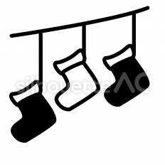 靴下　吊るす 靴下,吊るす,紐のシルエット素材