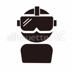先端技術　VR vr,ゴーグル,ヘッドセットのシルエット素材