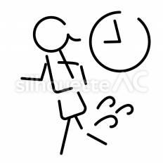 急ぐ　女性 ピクトグラム,ピクトサイン,アイコンのシルエット素材