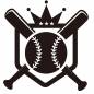 野球ボールとバットのマーク 野球ボールとバットのマーク バット,ボール,エンブレム,マーク,優勝,ホームベース,ベース,五角形,王冠,表彰のシルエット素材