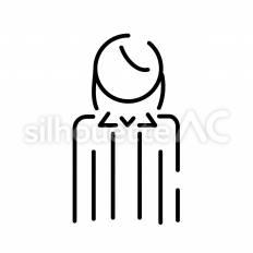 女子高生　上半身 ピクトグラム,ピクトサイン,アイコンのシルエット素材