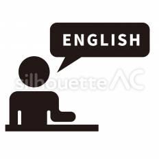 英語可 机,吹き出し,文字のシルエット素材