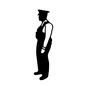 警察官 警察官 横向き,人物,人,全身,立ち姿,警察官,police,policeman,警官,警察のシルエット素材