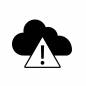 クラウドサービス停止　注意 雲,警告,注意,停止,異常,危険,表示,記号,案内,通知のシルエット素材