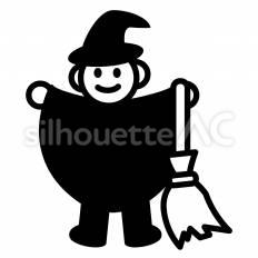 仮装をする子　全身 子供,全身,帽子のシルエット素材