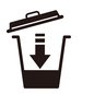 ゴミの減量 ゴミ,ポリバケツ,削減,減量,減らす,矢印,下矢印,減る,sdgs,ゴミ削減のシルエット素材
