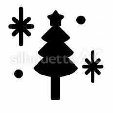 クリスマスツリー クリスマスツリー,星,木のシルエット素材