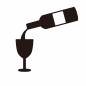 注がれるワイン 注がれるワイン ワイン,注ぐ,ボトル,飲み物,アルコール,ワイングラス,ウェディング,イベント,結婚,ブライダルのシルエット素材