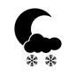 晴れ時々雪 晴れ時々雪 晴れ時々雪,天気,天候,気候,天気予報,晴れ,月,夜,雪,降雪のシルエット素材