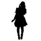 ワンピースの女性 ワンピースの女性 感情,ワンピース,ツインテール,スカート,全身,正面,1人,人物,人,人間のシルエット素材