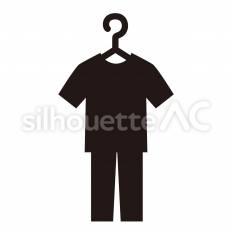 男性更衣室 服,ズボン,シャツのシルエット素材