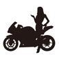 バイク バイク オートバイ,バイク,ライダー,女性,1人,モーターサイクル,人物,単車,二輪車,運転手のシルエット素材