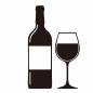 ワイン ワイン,ボトル,グラス,液体,曲線,輪郭,シンプル,おしゃれ,大人向け,飲み物のシルエット素材