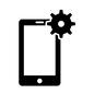 スマートフォン設定 スマートフォン設定 設定,端末管理,歯車,ギア,スマートフォン,スマホ,モバイル,モバイルフォン,端末,インターネットのシルエット素材