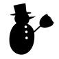 雪だるま 雪だるま 雪だるま,2段,ほうき,シルクハット,とがった鼻,ニンジン,ボタン,3つ,冬,クリスマスのシルエット素材