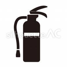消火器 消火器,ホース,ノズルのシルエット素材