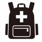 防災リュック リュック,背負う,収納,持ち運び,備品,シンプル,案内向け,物,携行,防災のシルエット素材