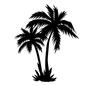 2本のヤシの木 2本のヤシの木 ヤシの木,夏,旅行,夏休み,休日,休暇,バカンス,リゾート,海,観光のシルエット素材