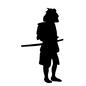 武士 武士 武士,人,人物,全身,立つ,兜,甲冑,刀,日本刀,武器のシルエット素材