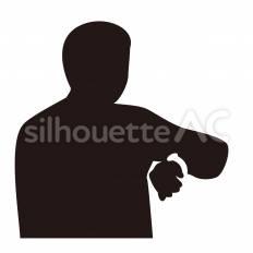 時間を確認 腕時計,立つ,確認のシルエット素材