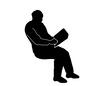 本を読む老人 本,雑誌,新聞,読む,座る,男性,おじいちゃん,お年寄り,人物,人のシルエット素材