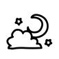 天気 天気 天気,雲,月,星,くも,梅雨,夜,天気予報,晴れ,手書きのシルエット素材