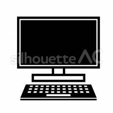 デスクトップPC デスクトップ,pc,画面のシルエット素材