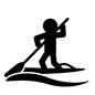 スタンドアップパドル･サーフィン スタンドアップパドルサーフィン,人,人物,ピクトグラム,サーフボード,オール,パドル,マリンレジャー,夏,スポーツのシルエット素材