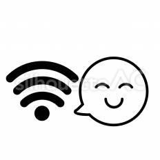 Wifi接続 電波,接続,案内のシルエット素材