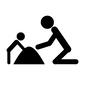 砂遊び 砂遊び 砂山,砂遊び,遊ぶ,親子,ピクトグラム,横向き,人物,全身,2人,家族のシルエット素材
