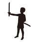 男の子 男の子,全身,立つ,剣,戦いごっこ,ヒーローごっこ,ポーズ,人物,人,子供の遊びのシルエット素材