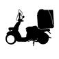バイク バイク バイク,バイク便,スクーター,乗り物,デリバリー,宅配,配達,仕事,配送,荷物のシルエット素材
