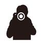 写真撮影 写真撮影 カメラマン,写真家,男性,正面,一眼レフ,一眼レフカメラ,上半身,写真撮影,撮影,撮るのシルエット素材