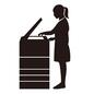 コピーする女性 コピーする女性 コピー,コピー機,ポニーテール,働く,仕事,勤務,社員,従業員,スタッフ,職業のシルエット素材