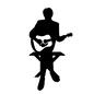 演奏 アウトドア,キャンプ,ギター,弾く,アコースティックギター,楽器,演奏,椅子,座る,膝を組むのシルエット素材