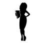 ポーズをとる女性 ポーズをとる女性 人,人物,全身,正面,立つ,書類,抱える,ポーズ,腰に手,子供の成長のシルエット素材