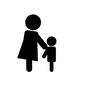 親子 親子 ピクトグラム,親子,母子,立つ,横向き,お母さん,母親,母,子供,向かい合うのシルエット素材