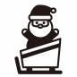 サンタクロース(ソリに乗る) サンタクロース(ソリに乗る) サンタクロース,クリスマス,人物,男性,おじいさん,ソリ,乗る,万歳,顎ひげ,帽子のシルエット素材