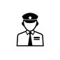 運転手 運転手 上半身,人,人物,男,男性,運転手,車掌,乗務員,制服,警察官のシルエット素材