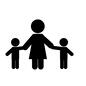 親子 親子 ピクトグラム,親子,手をつなぐ,お母さん,母親,母,ママ,子供,3人,子供2人のシルエット素材