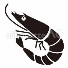海老の焼き物 海老,焼き物,海産物のシルエット素材