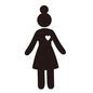 ジェンダーレス ジェンダーレス 女性,女の人,人,人物,全身,正面,立つ,ハート,ハートマーク,お団子ヘアのシルエット素材