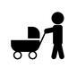 ベビーカーを押す 赤ちゃん,親子,子供,ベビー,大人,散歩,乳母車,ベビーカー,人物,人のシルエット素材