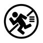 走らない 走らない 走らない,飛び出し禁止,斜線,人,禁止マーク,走る,禁止,人物,ピクトグラム,案内サインのシルエット素材