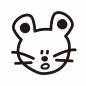 驚くネズミ ネズミ,驚く,顔,表情,動物,1匹,キャラクター,韓国風,かわいい,ポップのシルエット素材