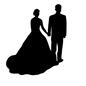 ウエディング ウエディング 結婚式,挙式,バージンロード,人物,人,全身,後姿,歩く,ウェディングドレス,手をつなぐのシルエット素材
