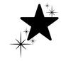 星 星,スター,五芒星,五角星,ペンタグラム,マーク,キラキラ,輝くのシルエット素材