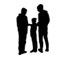 三人組 人物,家族,親子,身内,親族,子供,大人,兄弟,3人,一家のシルエット素材